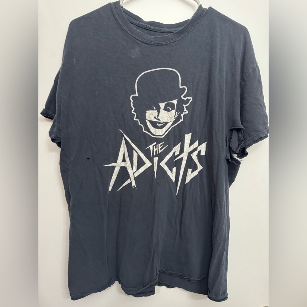 Vintage The Adicts Black T Shirt Thrashed Size Large Clockwork Orange Y2K Punk